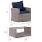 Flash Furniture Aransas Series 4 Piece Light Gray Patio Set with Navy Back Pillows and Seat Cushions JJ-S351-GYNV-GG - alternate 6